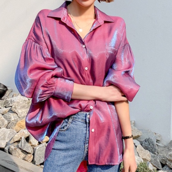 Other - Bundle of pink shirt + red jacket + shiny tights